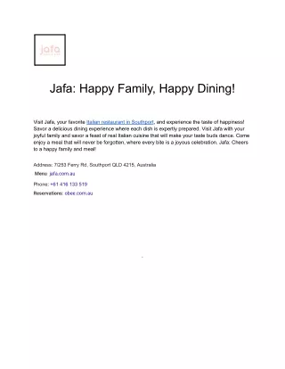 Jafa_ Happy Family, Happy Dining