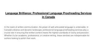 Language Brilliance Professional Language Proofreading Services in Canada