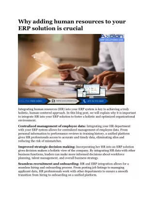 Why adding human resources to your ERP solution is crucial