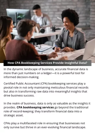 How CPA Bookkeeping Services Provide Insightful Data?