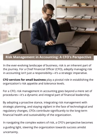 Risk Management in Accounting: A CFO's Perspective