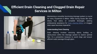 Drain cleaning Milton