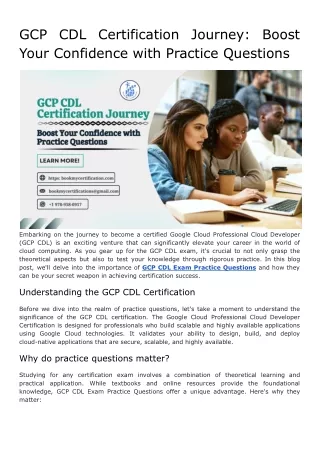 GCP CDL Certification Journey_ Boost Your Confidence with Practice Questions