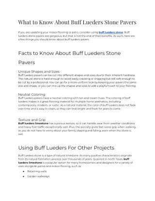 2023 - What to Know About Buff Lueders Stone Pavers