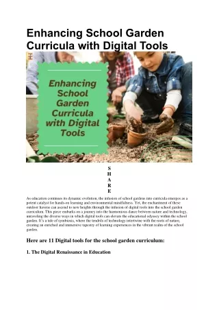 11 Best Digital Tools for the School Garden Curriculum | Future Education Magazi