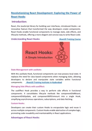 React JS Online Training  |  React Js Training in Hyderabad