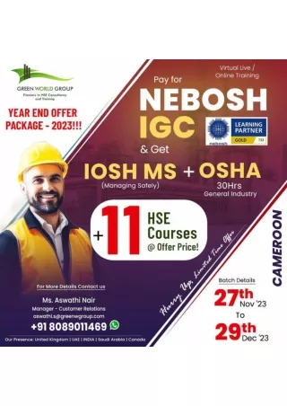 Never Miss Your Game Plan Move Towards your Statergic - Nebosh Course in cameroon