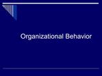 Organizational Behavior