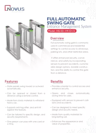 Swing gate barrier Ensuring Controlled Access