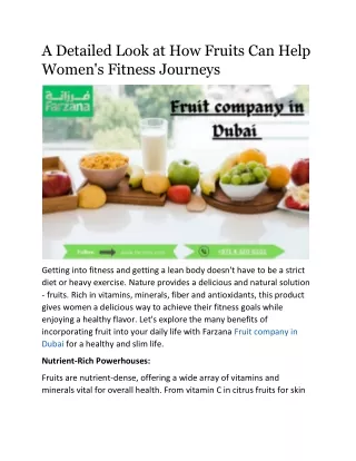 A Detailed Look at How Fruits Can Help Women's Fitness Journeys