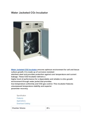 Water Jacketed CO2 Incubator