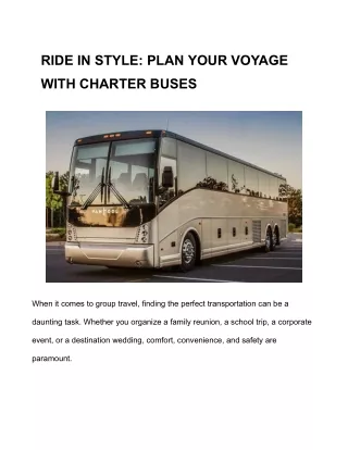 RIDE IN STYLE_ PLAN YOUR VOYAGE WITH CHARTER BUSES