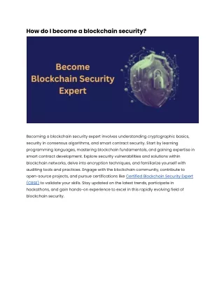 How do I become a blockchain security_