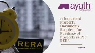 11 Important Property Documents Required for Purchase of Property as Per RERA