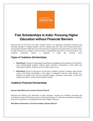 Free Scholarships in India: Pursuing Higher Education without Financial Barriers