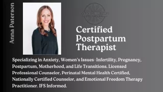 Certified Postpartum Therapist