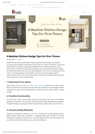 6 Modular Kitchen Design Tips For First-Timers