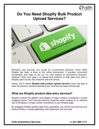 Do you need Shopify Bulk Product Upload Services