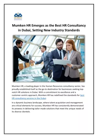 Best HR Consultancy in Dubai - Mumken HR