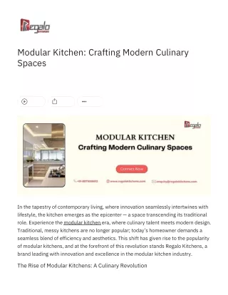 Modular Kitchen Crafting Modern Culinary Spaces