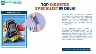 Top Diabetes Specialist in Delhi | 8010931122