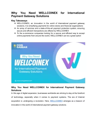 Why You Need WELLCOINEX for International Payment Gateway Solutions