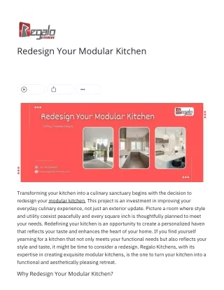 Redesign Your Modular Kitchen