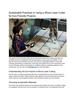 Eco-Friendly Wood Laser Cutting - Sustainable Practices
