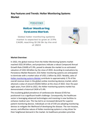 Key Features and Trends: Holter Monitoring Systems Market