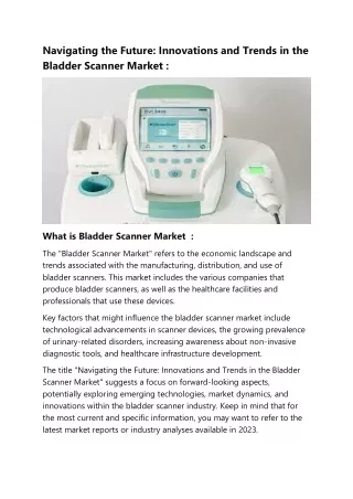 Bladder Scanner Market