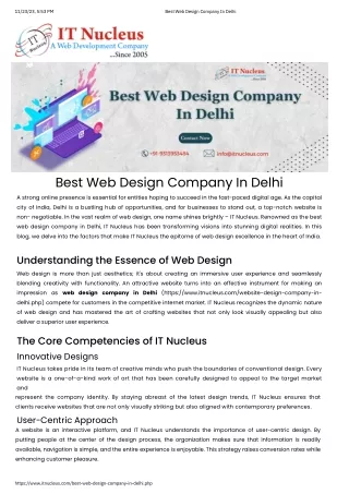 Best Web Design Company in Delhi