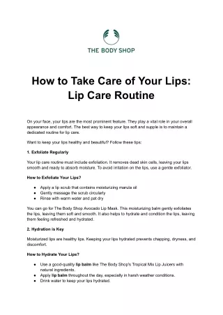 How to Take Care of Your Lips  Lip Care Routine