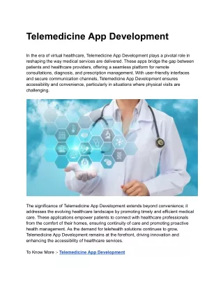 Telemedicine App Development