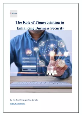 The Role of Fingerprinting in Enhancing Business Security