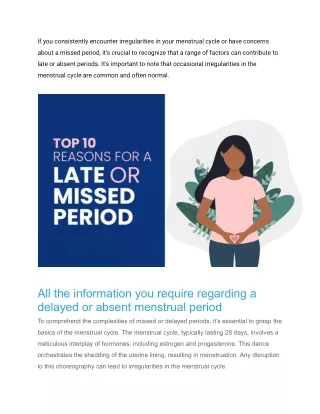 Everything you Need to Know About Late or Missed Period