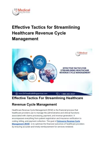 Effective Tactics for Streamlining Healthcare Revenue Cycle Management