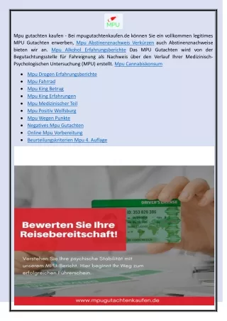 Mpu Alkohol Erfahrungsberichte