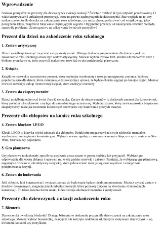 Pomysły na prezenty dla dziewczynek z okazji wakacji - świeże inspiracje