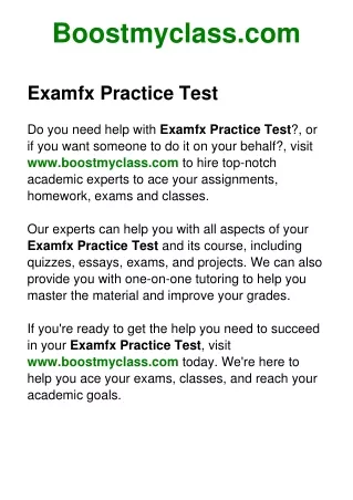 Examfx Practice Test