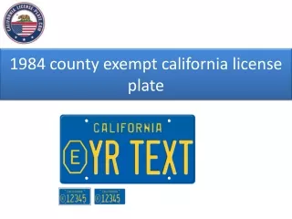 1984 county exempt california license plate
