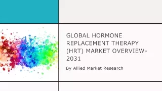 Hormone Replacement Therapy Market Size, Share, Growth, Trends, Forecast 2032