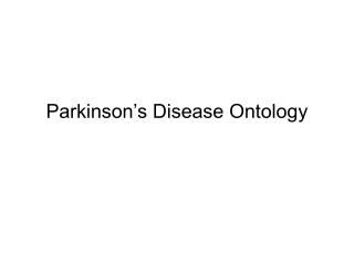 Parkinson’s Disease Ontology