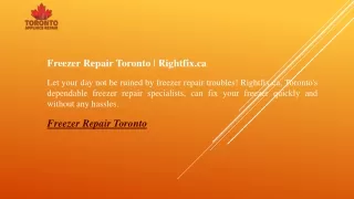 Freezer Repair Toronto  Rightfix.ca