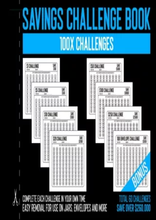 √PDF_  Savings Challenge Book: 100X Challenges | Money Saving Tracker | Easy Rem