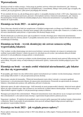 Eksmisja na bruk 2023 – jak wygląda proces sądowy?