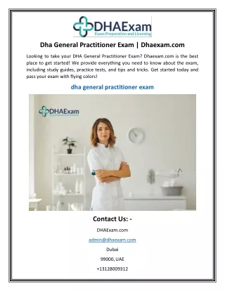 Dha General Practitioner Exam