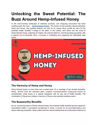 Unlocking the Sweet Potential_ The Buzz Around Hemp-Infused Honey