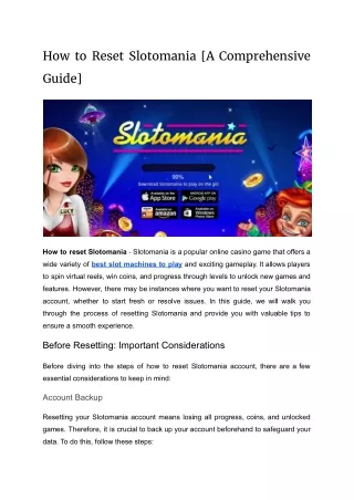 How to Reset Slotomania [A Comprehensive Guide]