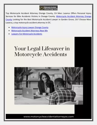 Motorcycle Accident Attorney Aliso Viejo