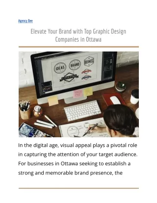 Elevate Your Brand with Top Graphic Design Companies in Ottawa